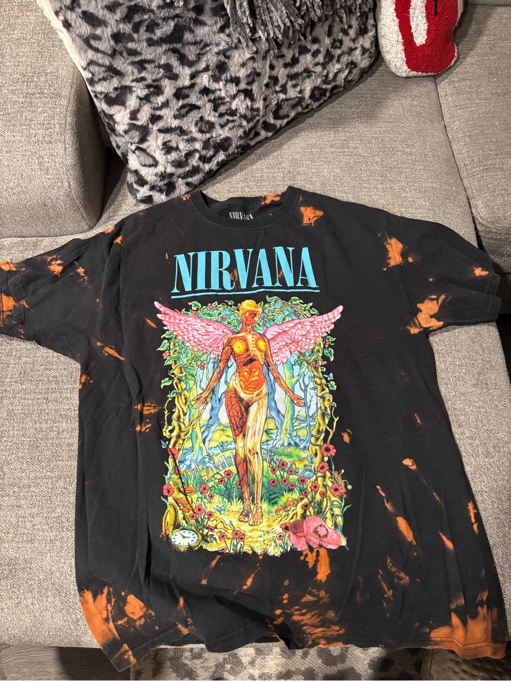Nirvana Black Tie-Dye Band Tee In Utero L
